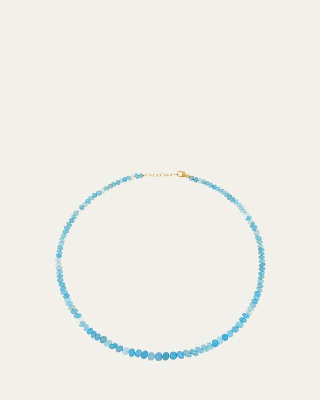 Blue Faceted Large Opal Necklace